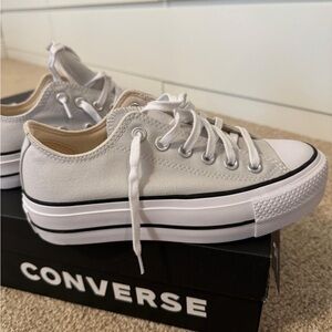 Converse Gray Platform Sneakers canvas